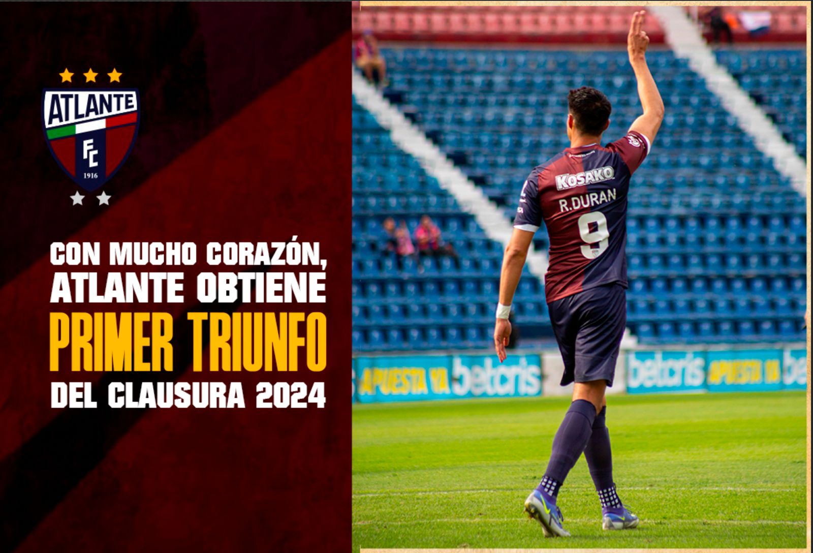 CON MUCHO CORAZÓN, ATLANTE OBTIENE PRIMER TRIUNFO DEL CLAUSURA 2024